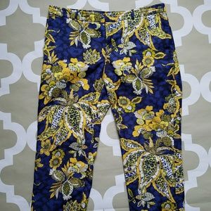 Banana Republic Avery Fit Paisley Ankle Pants 12